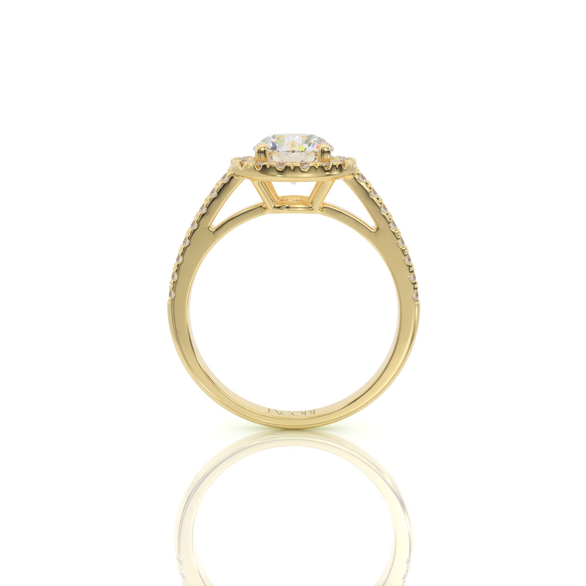 טבעת אירוסין, זהב 14K, יהלום עגול, דגם: ליבי – תמונה 6