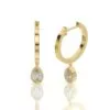 ⁦עגילי חישוק יהלומים, זהב 14K, דגם: סופיה⁩ – תמונה ⁦8⁩