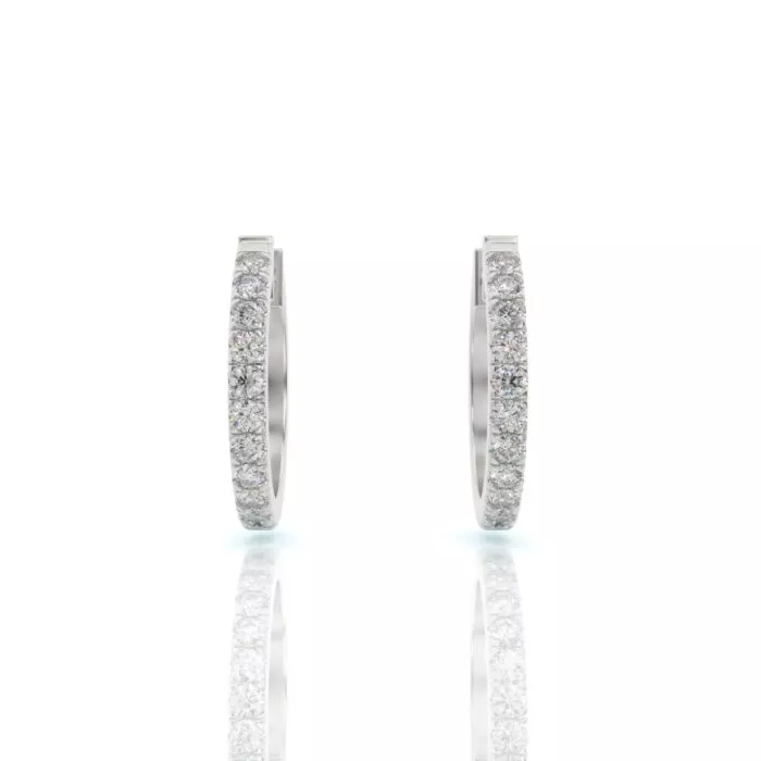⁦עגילי חישוק יהלומים, זהב 14K, דגם: טיילור⁩ – תמונה ⁦8⁩
