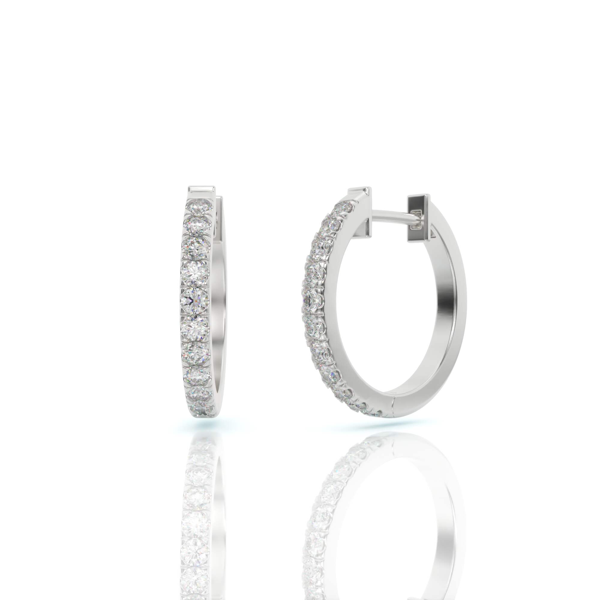 עגילי חישוק יהלומים, זהב 14K, דגם: טיילור – תמונה 6