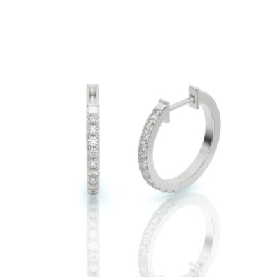 עגילי חישוק יהלומים, זהב 14K, דגם: טיילור