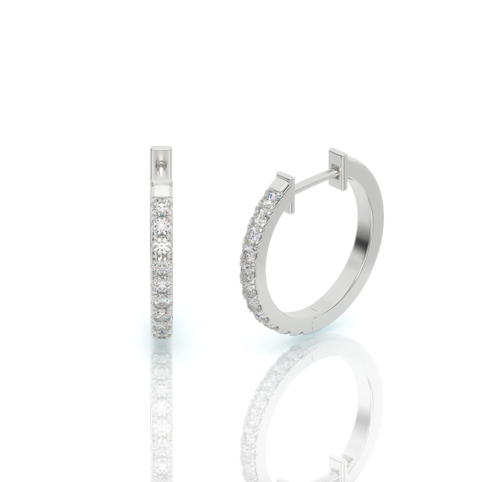 עגילי חישוק יהלומים, זהב 14K, דגם: טיילור