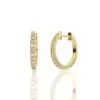 ⁦עגילי חישוק יהלומים, זהב 14K, דגם: טיילור⁩ – תמונה ⁦2⁩