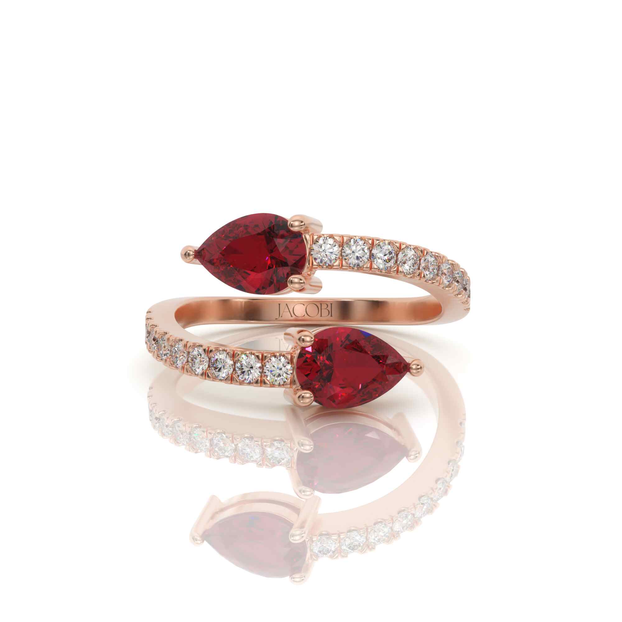 טבעת אבן חן רובי, זהב 14K, דגם: ליאן