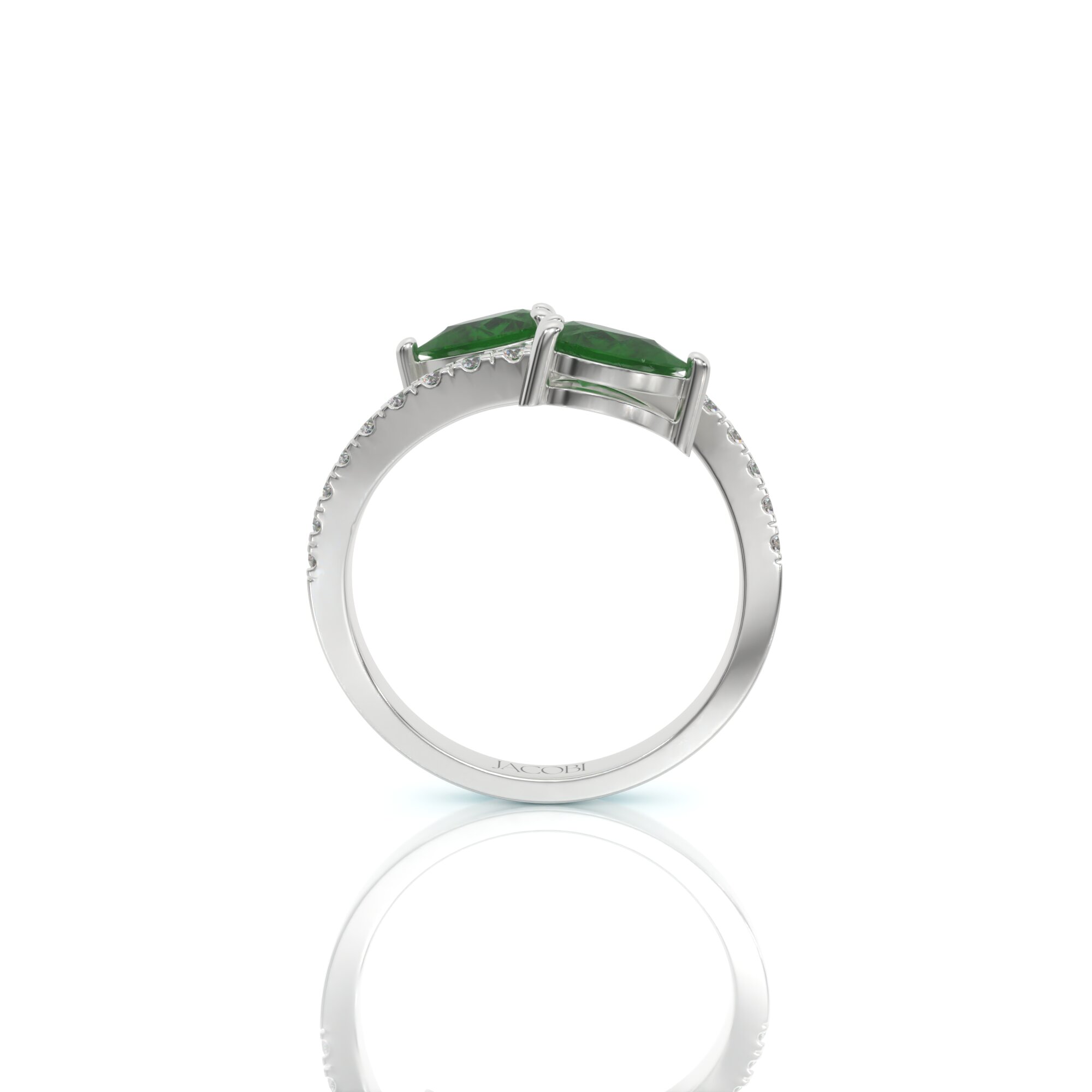 טבעת אבן חן אמרלד, זהב 14K, דגם: דיאנה – תמונה 5