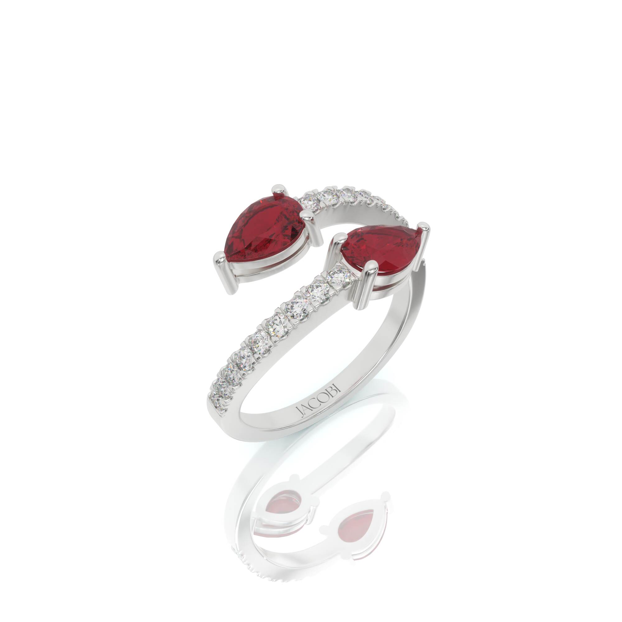 טבעת אבן חן רובי, זהב 14K, דגם: ליאן – תמונה 4