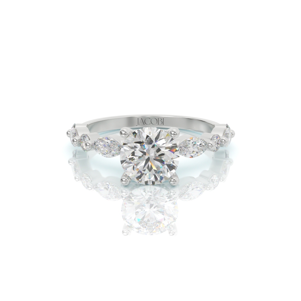 טבעת אירוסין, זהב 14K, יהלום עגול, דגם: אליאן – תמונה 2