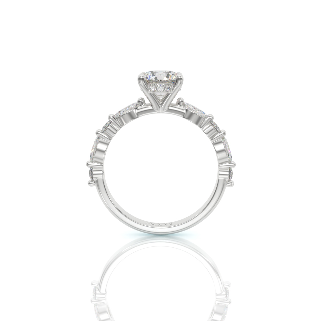 טבעת אירוסין, זהב 14K, יהלום עגול, דגם: אליאן – תמונה 3