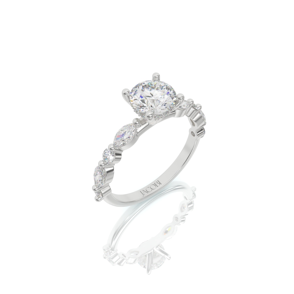 טבעת אירוסין, זהב 14K, יהלום עגול, דגם: אליאן – תמונה 6