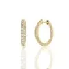 ⁦עגילי חישוק יהלומים, זהב 14K, דגם: תאיר⁩ – תמונה ⁦3⁩