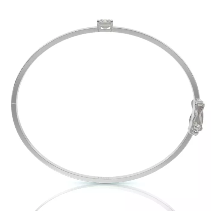 ⁦צמיד קשיח, זהב 14K, יהלום אמרלד, דגם: יובל⁩ – תמונה ⁦5⁩