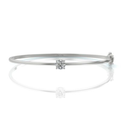 צמיד יהלומים קשיח, זהב 14K, יהלום עגול, דגם: ליאל