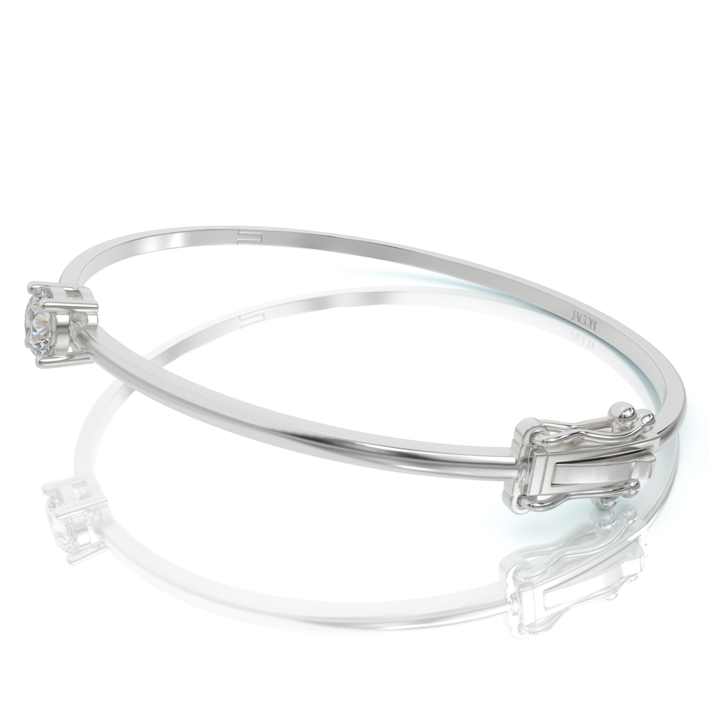 צמיד יהלומים קשיח, זהב 14K, יהלום עגול, דגם: ליאל – תמונה 7