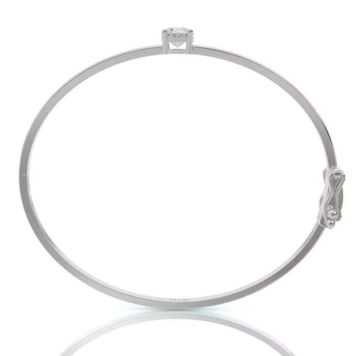 ⁦צמיד יהלומים קשיח, זהב 14K, יהלום עגול, דגם: ליאל⁩ – תמונה ⁦5⁩