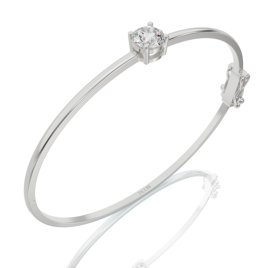 צמיד יהלומים קשיח, זהב 14K, יהלום עגול, דגם: ליאל – תמונה 3