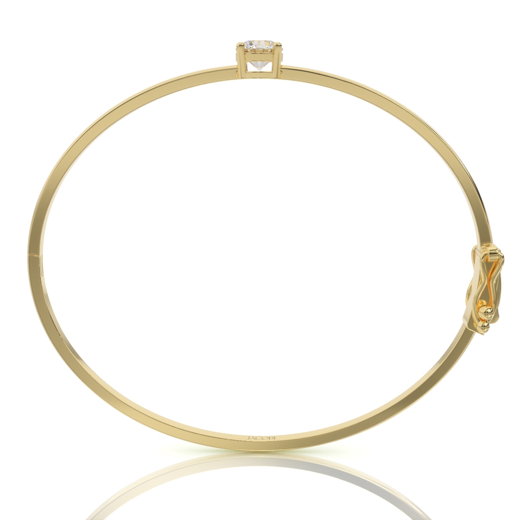 צמיד יהלומים קשיח, זהב 14K, יהלום עגול, דגם: ליאל – תמונה 6