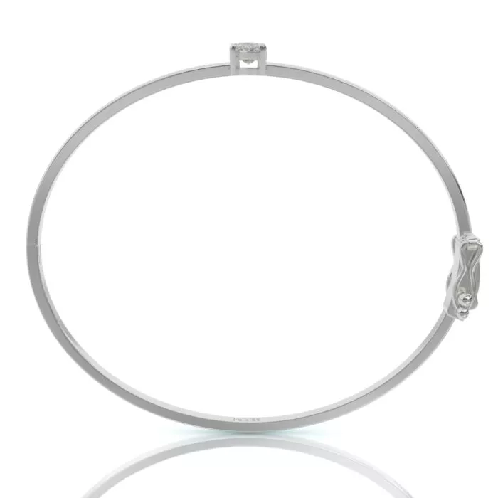 ⁦צמיד קשיח, זהב 14K, יהלום מרקיזה, דגם: לורן⁩ – תמונה ⁦6⁩