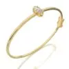⁦צמיד קשיח, זהב 14K, יהלום מרקיזה, דגם: לורן⁩ – תמונה ⁦3⁩