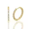 ⁦עגילי יהלומים, זהב 14K, יהלומי אובל, דגם: דיאנה⁩ – תמונה ⁦2⁩