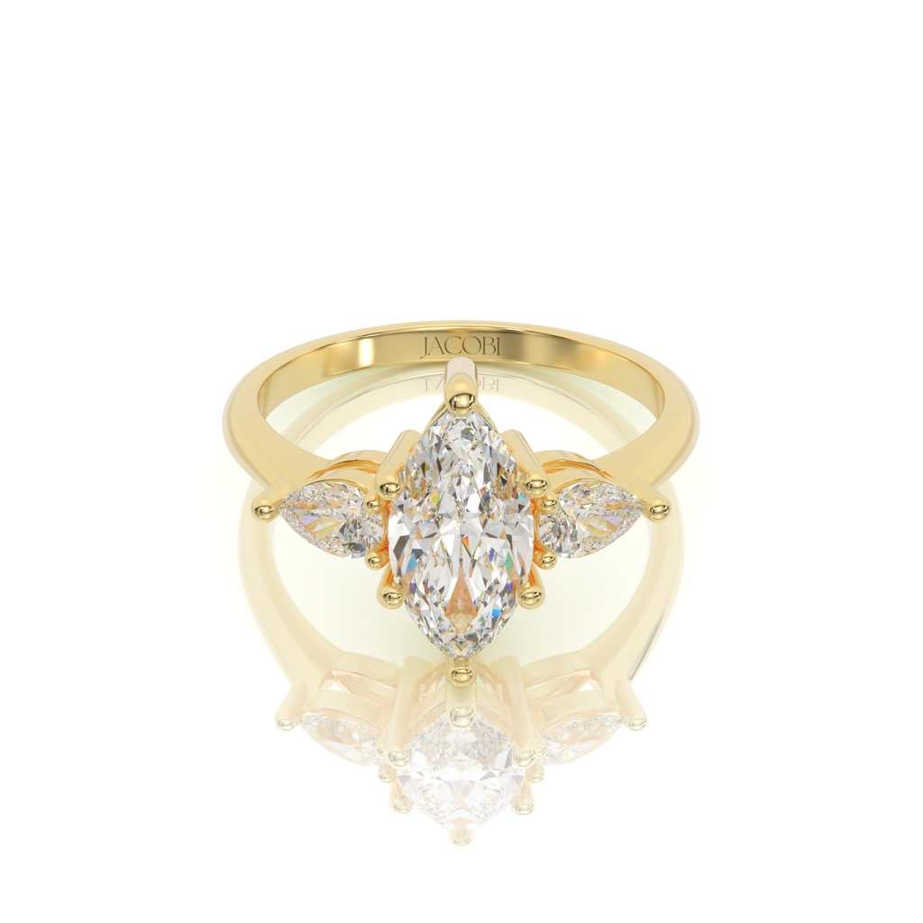 טבעת אירוסין, זהב 14K, דגם: קלרה