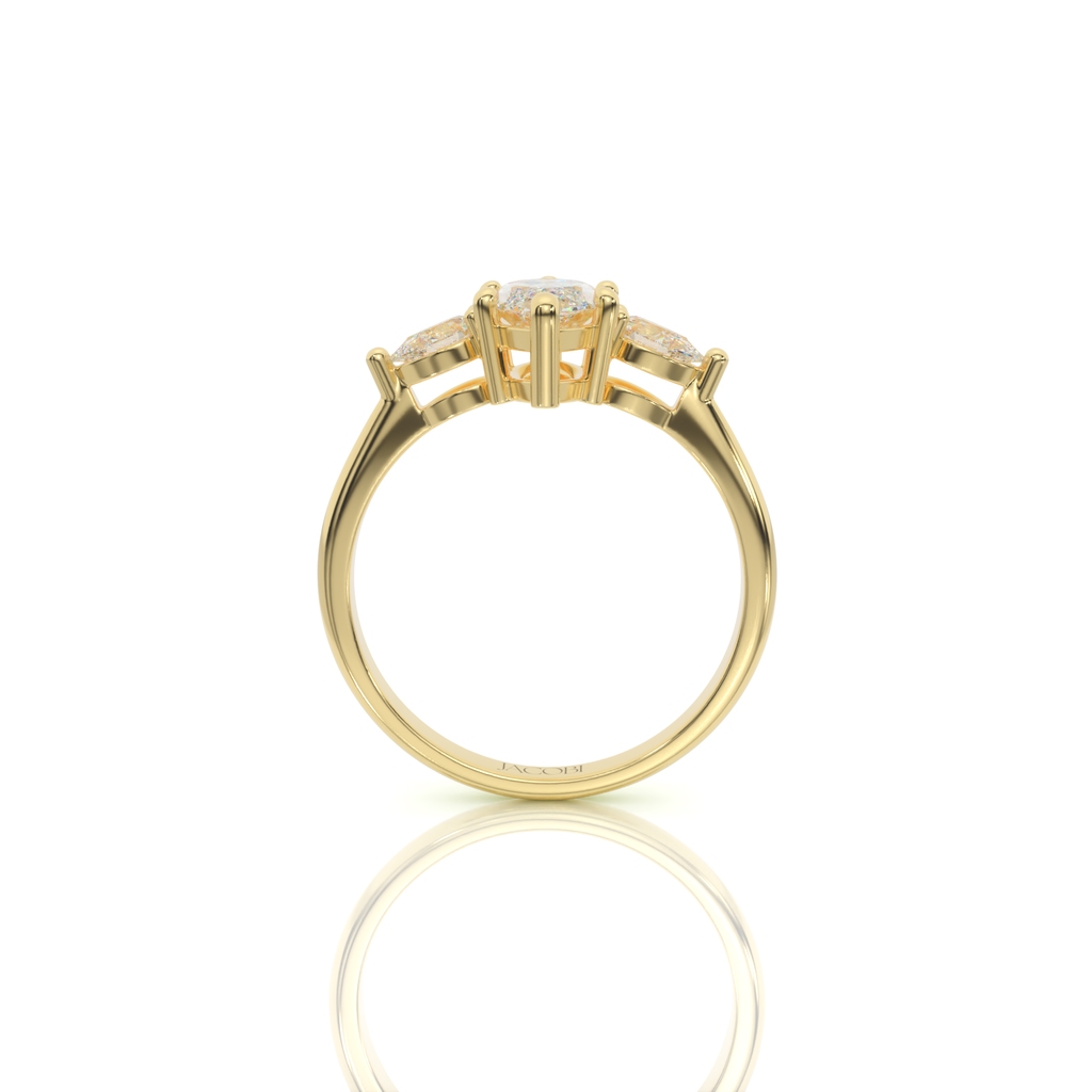 טבעת אירוסין, זהב 14K, דגם: קלרה – תמונה 6