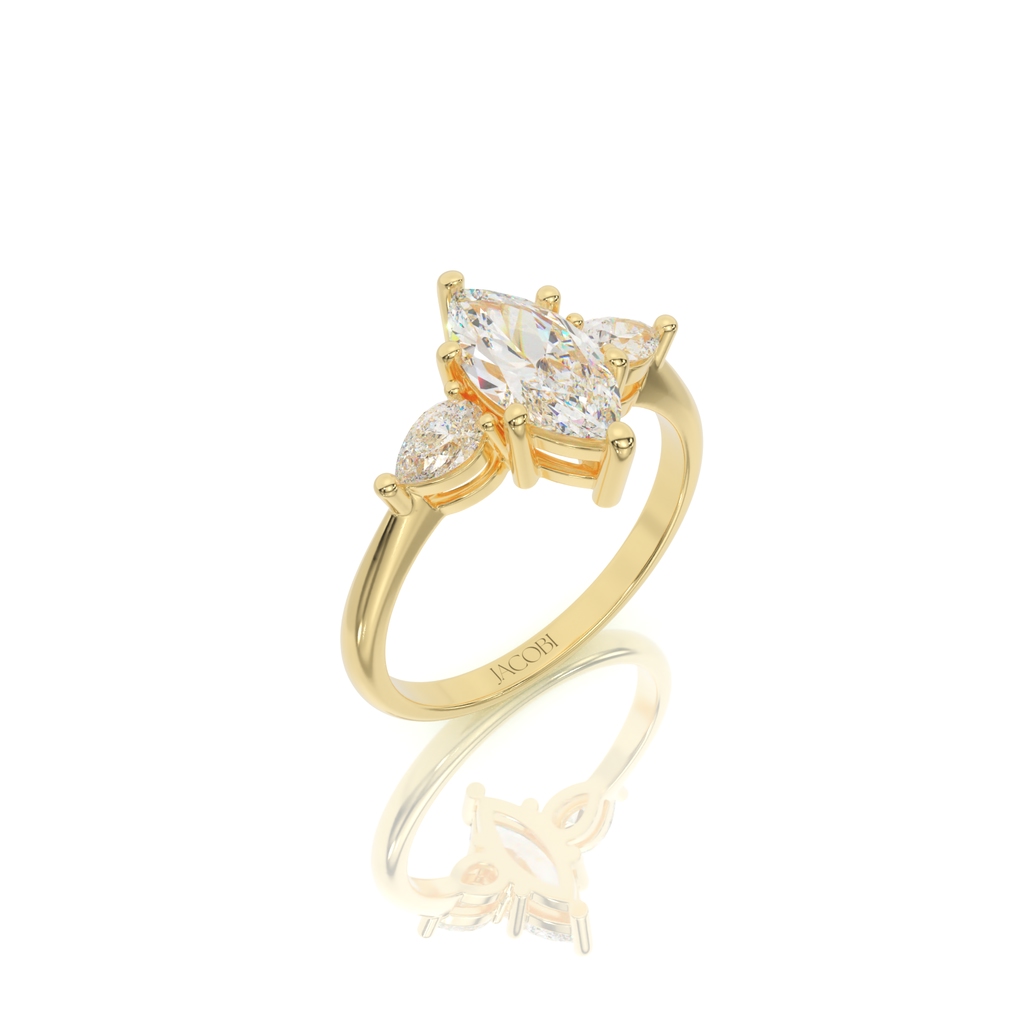 טבעת אירוסין, זהב 14K, דגם: קלרה – תמונה 3