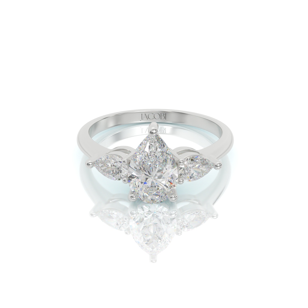 טבעת אירוסין, יהלום טיפה, דגם: רותם