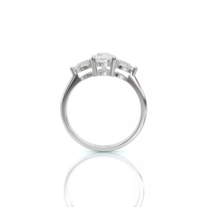 ⁦טבעת אירוסין, יהלום טיפה, זהב 14K, דגם: רותם⁩ – תמונה ⁦6⁩