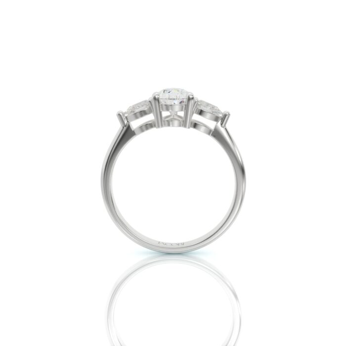 ⁦טבעת אירוסין, יהלום טיפה, זהב 14K, דגם: רותם⁩ – תמונה ⁦6⁩