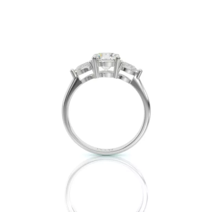 ⁦טבעת אירוסין, יהלום עגול, זהב 14K, דגם: מריה⁩ – תמונה ⁦5⁩