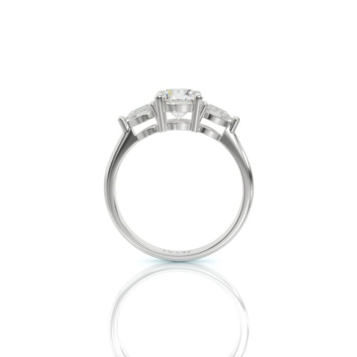 ⁦טבעת אירוסין, יהלום עגול, זהב 14K, דגם: מריה⁩ – תמונה ⁦5⁩