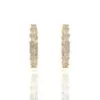 ⁦עגילי יהלומים, זהב 14K, יהלום אמרלד, דגם: אלין⁩ – תמונה ⁦3⁩