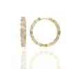 ⁦עגילי יהלומים, זהב 14K, יהלום אמרלד, דגם: אלין⁩ – תמונה ⁦5⁩