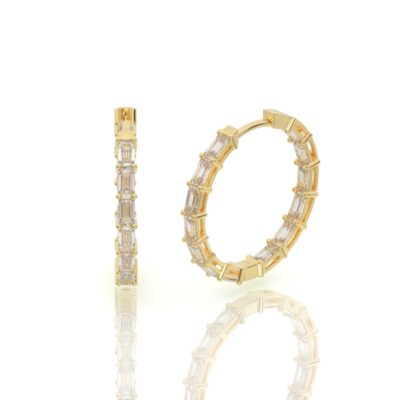 עגילי יהלומים, זהב 14K, דגם: אלין