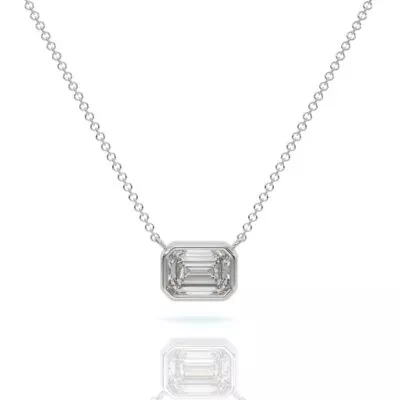 שרשרת יהלומים, זהב 14K, יהלום אמרלד, דגם: מאיה