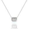 ⁦שרשרת יהלומים, זהב 14K, יהלום אמרלד, דגם: מאיה⁩ – תמונה ⁦6⁩