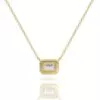 ⁦שרשרת יהלומים, זהב 14K, יהלום אמרלד, דגם: מאיה⁩ – תמונה ⁦5⁩