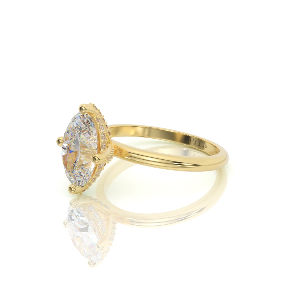 טבעת אירוסין, זהב 14K, דגם: אלין – תמונה 5