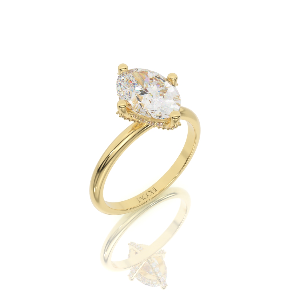 טבעת אירוסין, זהב 14K, דגם: אלין – תמונה 7